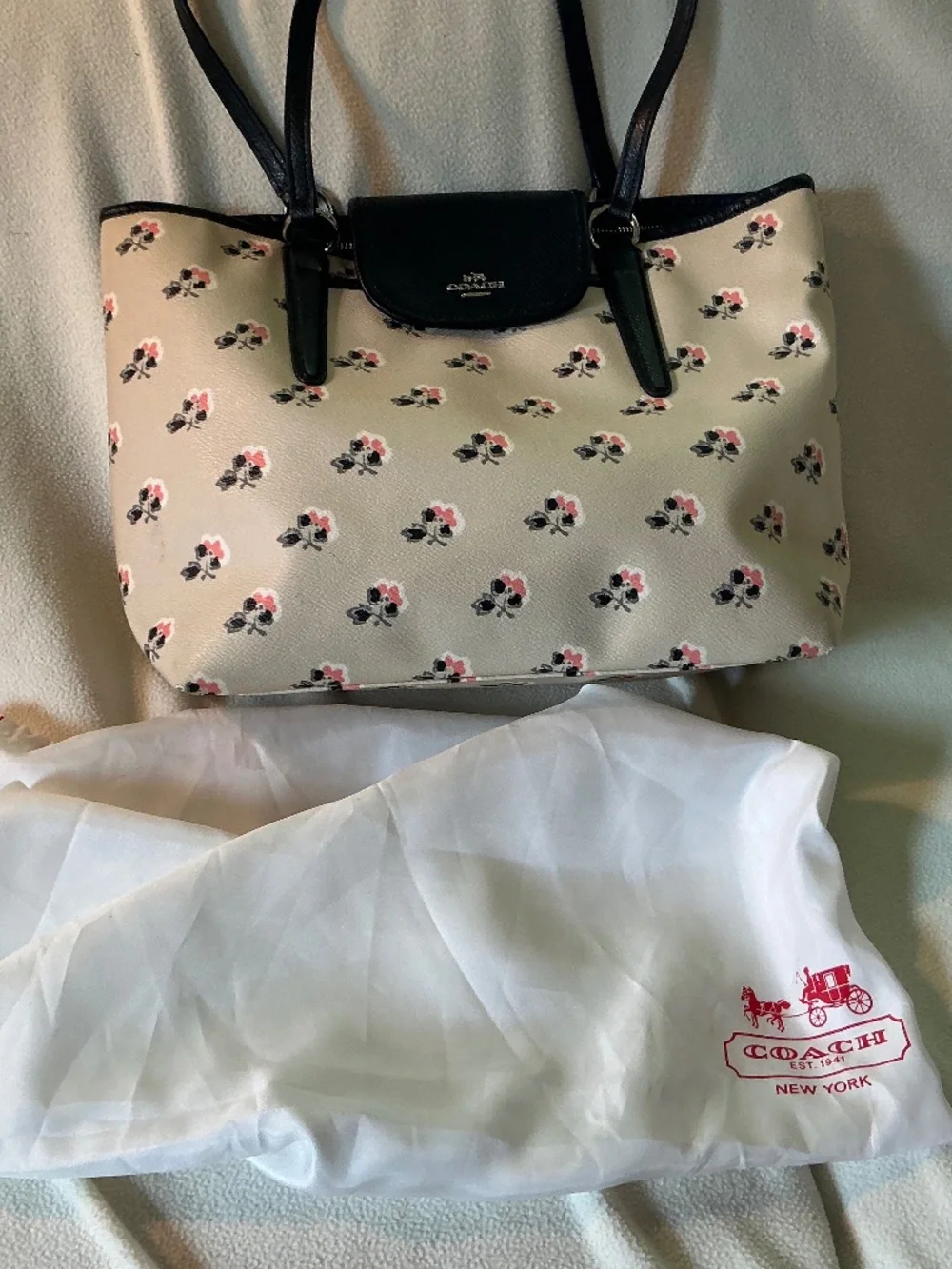 Coach Bramble Rose Tote with wristlet wallet